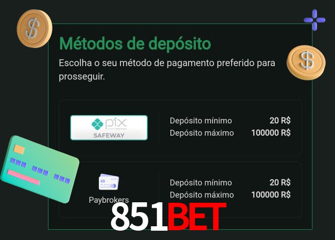 O cassino 851bet oferece uma grande variedade de métodos de pagamento